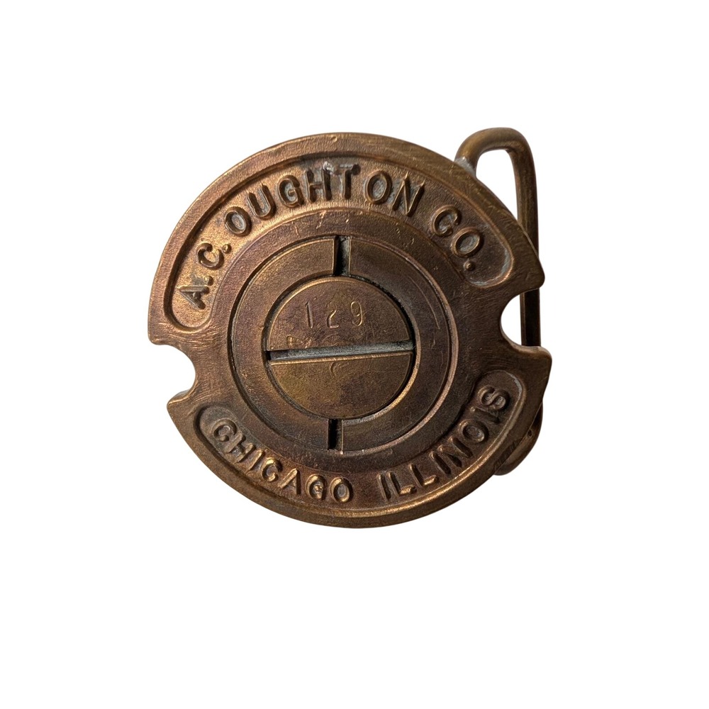 Vintage Brass AC Oughton Chicago Sprinkler Custom Belt Buckle No 129 Steampunk